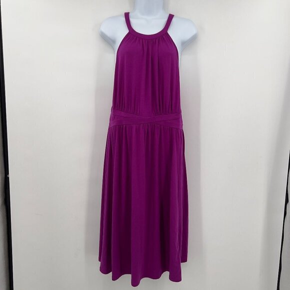 Torrid Plus Criss Cross Back High Neck Purple Dress - Picture 2 of 9